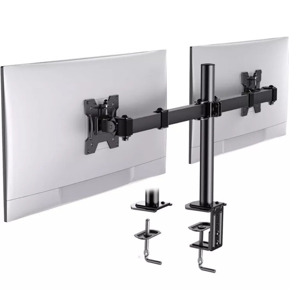 HUANUO Dual Monitor Desk Mount, Heavy-Duty Steel Adjustable Arm for Up To 30” - Picture 2 of 6